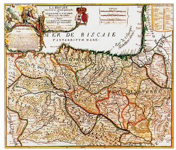 J.B. Nolinen mapa, 1704koa (Euskal Museoa).<br><br>Mapa horretan, Euskal Herria lurralde politikoen arabera banaturik, gaurkoarekin nahikoa zerikusi gutxi duena. Orduko datu historiko eta geografikoak ez ezik kartografia jakintzek eta atzerrian Euskal Herriari buruz zuten ikuspegiak ere izan zuten eragina mapa hori eratzerakoan. Aginpidea eta bere eskumeneko lurraldea ez dira betidanik, eta aldaketarik gabe, beti hala iraun izandako bi fenomeno, batean eta bestean urteetan zehar izandako prozesu konplexu aldakor batzuen ondorio baizik. Euskal Herria osatu duten herrialde eta komunitateetan ere pixkanapixkana joan ziren aginpide guneak eta eskualdeak eratzen. Foru sistema hori iruzkin zutela eratu ziren, arian-arian, erakunde publikoak, eta ez, gainera, eskualdeen eta horietan bizi ziren komunitateen arteko tirabirarik gabe. Gero lurralde historiko izenez ezagutu izan direnak korporazioz osatutako gizartetik ordena baterakor batera aldatzearen emaitza dira.<br><br>